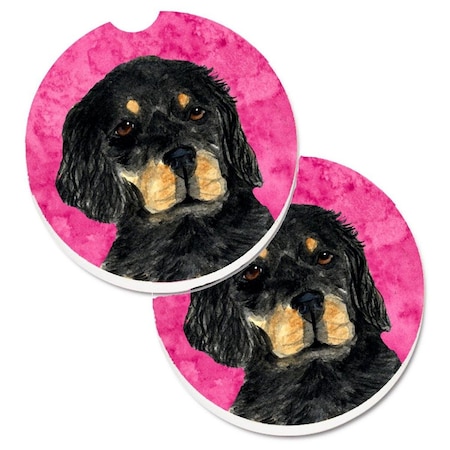 Carolines Treasures Pink Gordon Setter Set of 2 Cup Holder Car Coaster SS4791-PKCARC